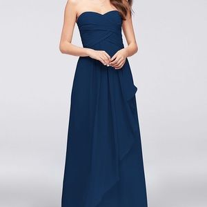 David’s Bridal Marine Crinkle Chiffon Dress Gown